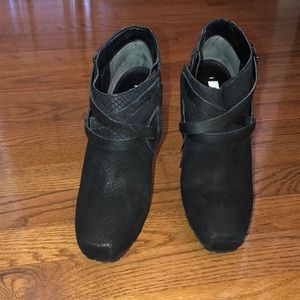 Black multi leather booties